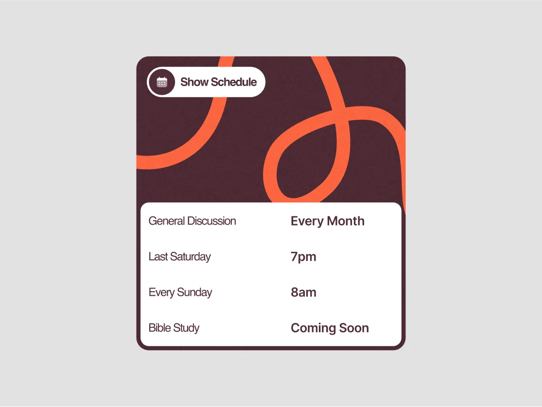 Product interface design for a scheduling tool